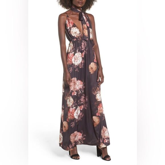 Tularosa Dresses & Skirts - Tularosa Dusk Vintage Maxi Dress Floral Side Slit L